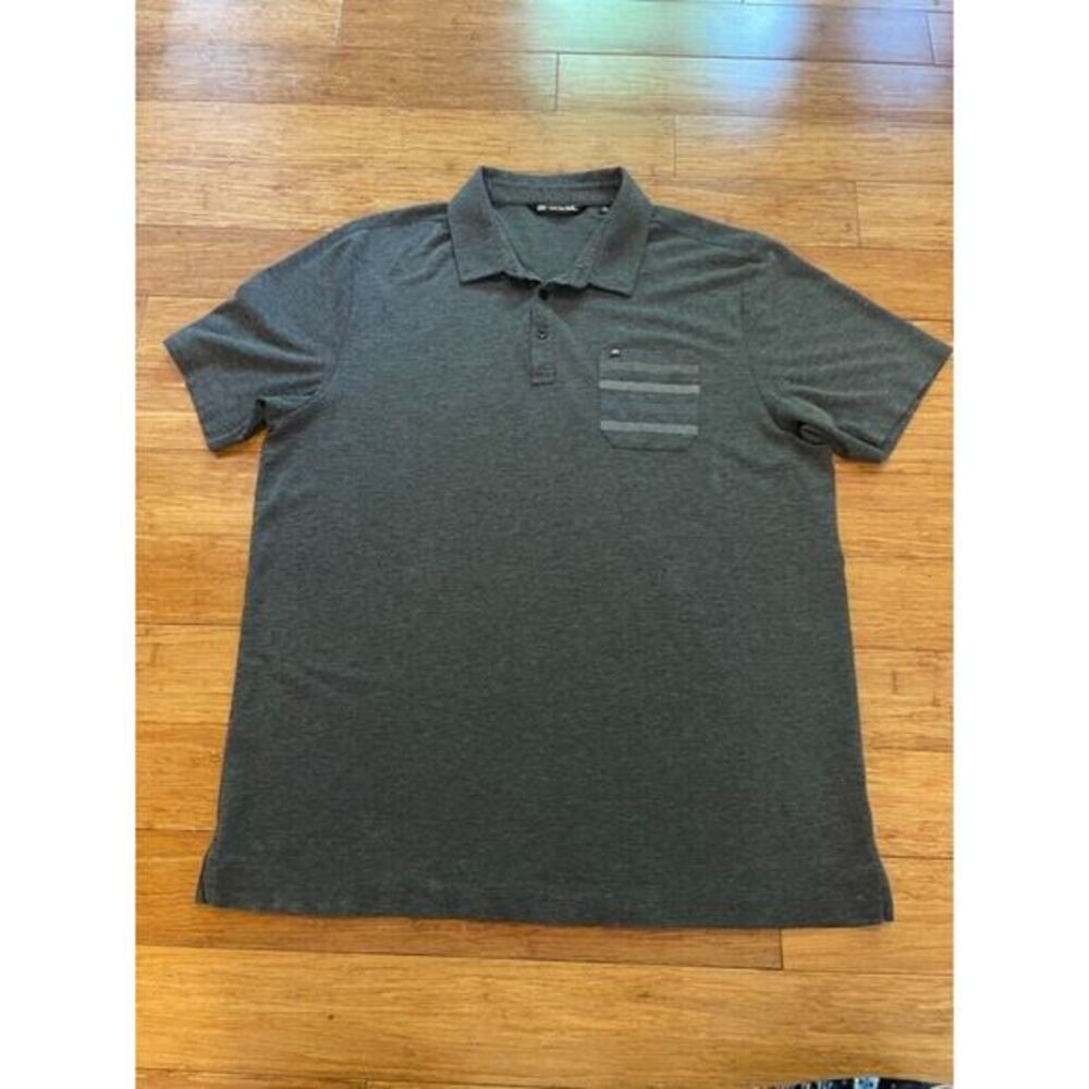 Travis Mathew Men's Size 2XL Short‎ Sleeve Golf Polo Shirt Gray With Pocket Logo